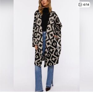 Forever 21 Geo-duster wrap coat